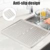 Dish Drying Mat, Stone Drying Mat for Kitchen Counter with Built-In Drain, Non-Slip Drain Pad with Built-in Drain, Heat Resistant Stone Drying Mat