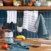 Kitchen Towel 4-Pack Set, Fog Blue/White, 16"x26"
