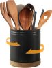 7.6" 360° Rotating Utensil Holder, Kitchen Utensil Holder for Countertop, Ceramic Utensil Crock, Large Cooking Utensil Caddy for Kitchen Counter