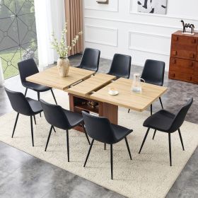 Scalable dining table and chair set, 59-71 inch pull-out table