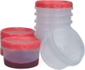 8 Ounce reuseable small plastic freezer storage container jars