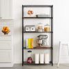 5-Shelf Adjustable Heavy Duty Steel Wire Storage Shelves for Garage, Kitchen, Easy Assembly, 36" x 14" x 72", Black