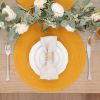 15 inch Round Braided Placemats Set of 6 Non Slip Washable Kitchen Table Place Mats Cotton Polyester Heat Resistant Table Mats for Home Wedding Dinner