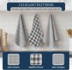 Kitchen Towels and Oven Mitt Set 20 Pc - Lint Free Cotton Dish Towels for Kitchen Drying, Cozy Terry Dish Rags
