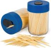 Sturdy Safe Toothpick Holder with 800 Natural Wood Toothpicks for Teeth Cleaning, Unique Home Design Decoration, Unusual Gift, 2 Pack