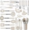 Kitchen Utensils Set-Silicone Cooking Utensils-33pcs Non-Stick Silicone Cooking Kitchen Utensils Spatula Set with Holder-Best Kitchen Cookware with St
