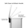 Kitchen Trash Can, 7.9 Gallon Stainless Steel Slim Step Garbage Bin with Soft Close Lid, Silver