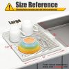 Dish Drying Mat, Stone Drying Mat for Kitchen Counter with Built-In Drain, Non-Slip Drain Pad with Built-in Drain, Heat Resistant Stone Drying Mat