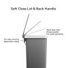 Slim Kitchen Trash Can, 10.5 Gallon Plastic Step Garbage Bin with Soft Close Lid, Gray