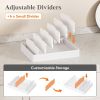 Kitchen Cabinet Organizer for Food Contanier Lid, Lid Holder with 6 Adjustable Dividers & 7 Sections for Pantry Organizers and Storage