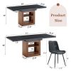 Expandable Dining table and chair set, 59-71 inch pull-out table