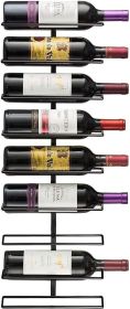 Holds 9 Bottles – Black Metal Wine Bottle Holder for Wall, Modern Wine Rack for Home Bar, Kitchen