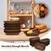 5pcs Bulk Rustic Wood Dough Bowls - Hollow Vessel for Wedding DIY Crafts, Farmhouse Decor, Candle Making & Fruit Display - & Suitable for Wedding