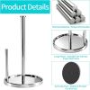 Paper Towel Holder Countertop, Standing Paper Roll Holder with Anti Slip Weighted Base, Stainless Steel Freestanding Paper Towel Holder for Kitchen