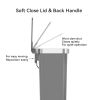 Kitchen Trash Can, 11.9 Gallon Plastic Step Garbage Bin with Soft Close Lid, Gray