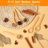 6PCS Bamboo Spoons, Mini Wooden Spoons 5.12 Inch