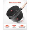 Saucepan Set, 1.5 QT & 2.5 QT Nonstick Saucepan with Glass Lids, Multipurpose Cooking Sauce Pots with Detachable Handles