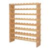 72 Bottle Stackable Modular Wine Rack, 8-Tier, Floor Freestanding Wine Storage Rack, Sturdy Wines Holder Display Shelf, Wobble-Free Shelves