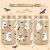 Fairy's Gift Ghost Reader Halloween Cup, Cute Spooky Gifts for Book Lovers, 16 oz Iced Coffee Tumbler Cup w/Lid Straw