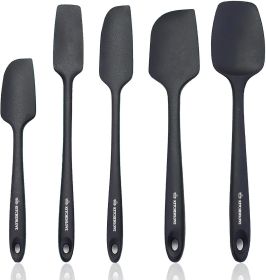 Premium 600°F Heat Resistant 5 Piece Silicone Spatula Set for Baking, Cooking