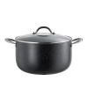 Aluminum Stock Pot, 12-Quart Nonstick Ceramic Coated Pot with Glass Lid, PFOA-Free, PFAS-Free, Compatible with Gas Stoves, Induction Cooktops