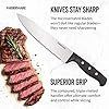 22-Piece Never Needs Sharpening Triple Rivet High-Carbon Stainless Steel Knife Block and Kitchen Tool Set, Black, Durable ANDPrecision Cutlery