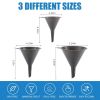 Plastic Kitchen Funnel Set of 3, Round Kitchen Funnels for Filling Bottles, Durable and Multifunctional Funnels for Filling Canning, Cooking