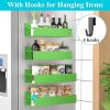 4 Pack Magnetic Spice Storage Rack Organizer for Refrigerator and Oven, Green Fridge Organizers and Storage