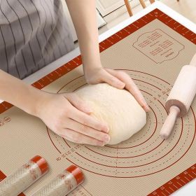 Silicone Pastry Mat, 16" x 24" Silicone Baking Mat for Counter Rolling Dough, Reusable Non-Stick Extra Large Dough Mat with Measurement for Pie Crust