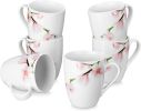 Coffee Mugs Set of 6, 11 OZ Coffee Cups Set with Handle, Floral Mug Sets Ceramic Cup Set for Kitchen, Microwave & Dishwasher Safe,