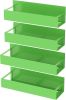 4 Pack Magnetic Spice Storage Rack Organizer for Refrigerator and Oven, Green Fridge Organizers and Storage