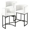 Bar Stool Set of 3, 25 inch Counter Height Stools, Counter Barstool with Backrest, Arm, Metal Frame, and Footrest, Accent Fabric Bar Chair