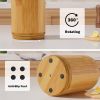 Utensil Holder, Bamboo Kitchen Utensil Holder for Countertop, 360°Rotating Cooking Utensil Crock for Kitchen Counter