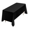 Black Tablecloths for Rectangle Tables, 6 Pack, 70 x 120 Inches, Reusable and Machine Washable Table Clothes