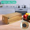 Acacia Wood Utensil Holder with Removable Divider - 4 Compartment Wooden Utensil Caddy Organizer for Kitchen Counter - Cooking Utensil Crock for Count