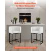 Bar Stool Set of 3, 25 inch Counter Height Stools, Counter Barstool with Backrest, Arm, Metal Frame, and Footrest, Accent Fabric Bar Chair