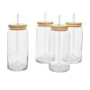 (3 pack) Briar Can Glass Drinkware with Lids & Straws, Set of 4