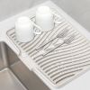 Dish Drying Mat, Stone Drying Mat for Kitchen Counter with Built-In Drain, Non-Slip Drain Pad with Built-in Drain, Heat Resistant Stone Drying Mat