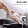 6-Pack Sponge Bottle Dish Brush with Handle, Non-Scratch Washing Scrubber Cleaner for Wine/Whiskey Glass, Cups