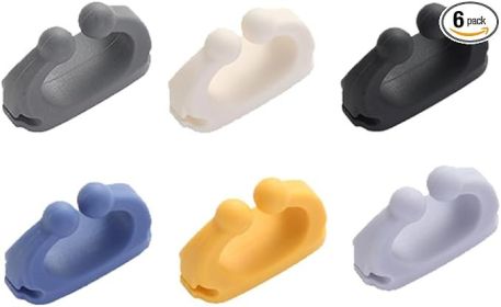 Silicone Razor Holders - 6 Pcs Hooks Adhesive Wall Mounted for Hanging Towel Key Plug Cable