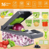 16-In-1 Fruit Vegetable Slicer Cutter Food Onion Veggie Dicer Chopper Kitchen