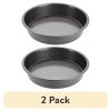 (2 pack) PRO Nonstick Steel Round Cake Pan, 9", Gray