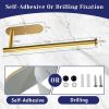 Paper Towel Holder, Self Adhesive or Drilling Paper Towel Holder Under Cabinet, Stainless Steel Gold Paper Towel Holders Wall Mount for Kitchen