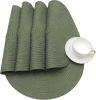 Round Placemats Set of 6 Washable 15 inch Round Table Mats Cotton Polyester Woven Braided Place Mats for Dining Table (Olive Green, 6)