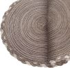Round Placemats Set of 6 Braided Glitter Round Table Placemats 15 inch for Wedding Holiday Party (Multicolor - Light Coffee, 6)