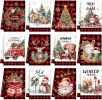 12 Pcs Christmas Kitchen Towels and Dishcloths Absorbent Merry Christmas Tree Reindeer Truck Santa Claus Hand Dish Tea Towels Plaid Decoration for Xma