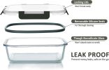 [5-Pack,36 Oz] Glass Meal Prep Containers 2 Compartments Portion Control with Upgraded Snap Locking Lids Glass Food Storage Containers, Microwave