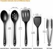 Silicone Cooking Utensils Set, Heat Resistant and large Non Stick Spatulas & Spoons for Kitchen, Ideal BPA Free Kitchen Turners for Frying, Mixing