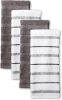 Kitchen Towel 4-Pack Set, Charcoal Grey/White, 16"x26"