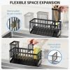 Caddy Sponge Holder for Kitchen with Brush Holder and Stainless Steel Self Drain Tray, Rustproof Kitchen Sink Organizer for Sponge